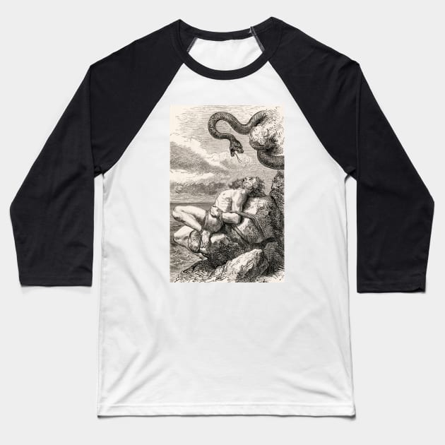 The Punishment of Loki by Louis Huard (1813-1874) Baseball T-Shirt by immortalpeaches